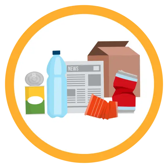 dry mixed recycling bin