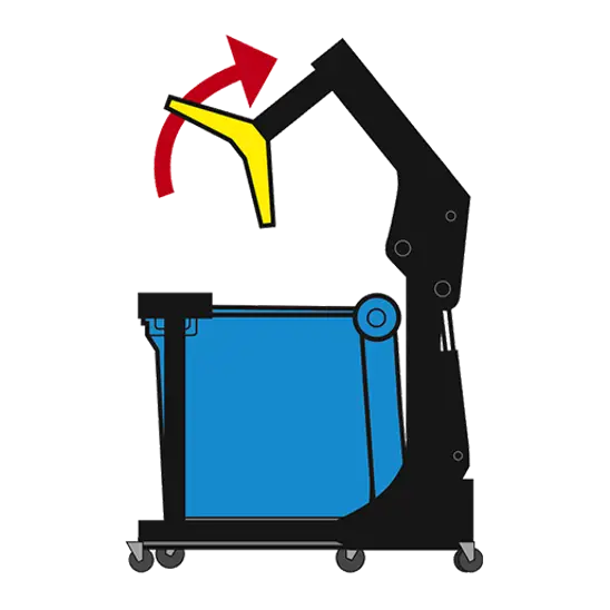 Bin lifting compactor emptying a blue wheelie bin
